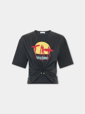 Kurzes T-Shirt aus bedruckter Baumwolle