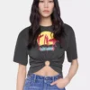 Kurzes T-Shirt aus bedruckter Baumwolle