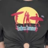 Kurzes T-Shirt aus bedruckter Baumwolle