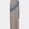 Langer Rock aus bedrucktem Satin