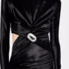 Langes, drapiertes Samtkleid