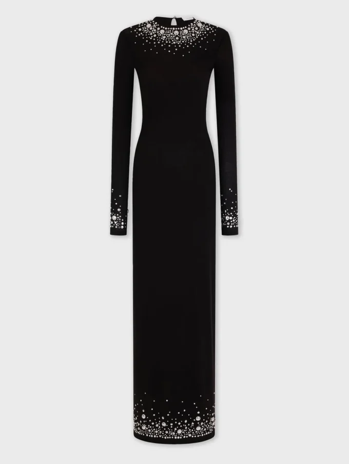 Langes Jerseykleid wie eine zweite Haut