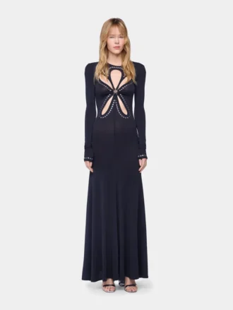 Langes Jerseykleid wie eine zweite Haut