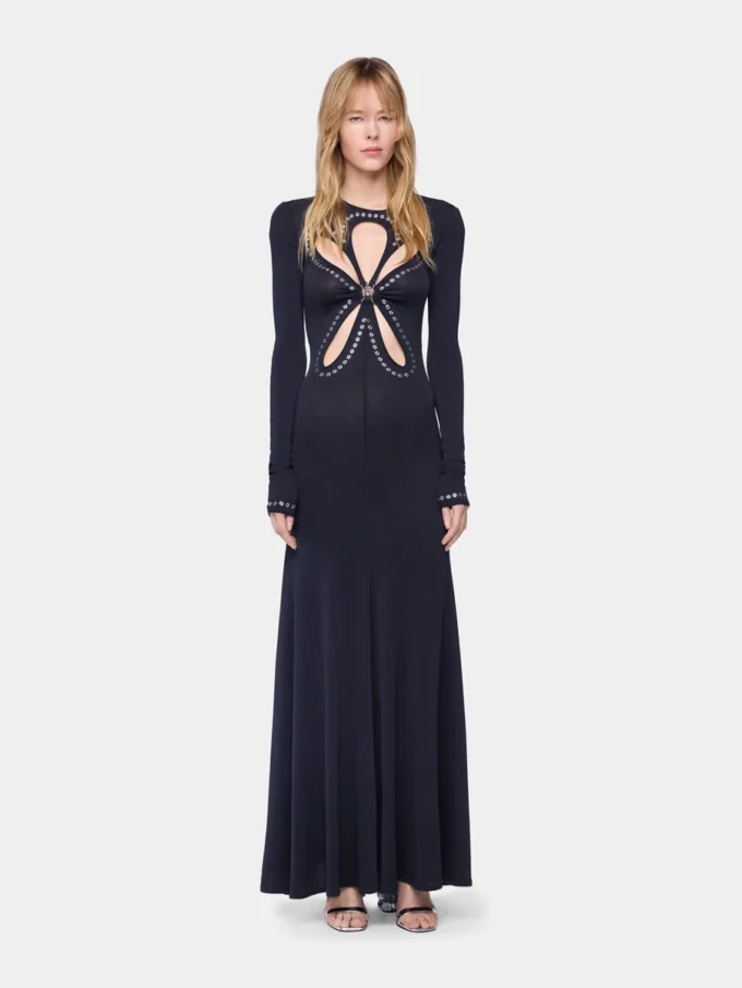 Langes Jerseykleid wie eine zweite Haut