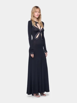 Langes Jerseykleid wie eine zweite Haut