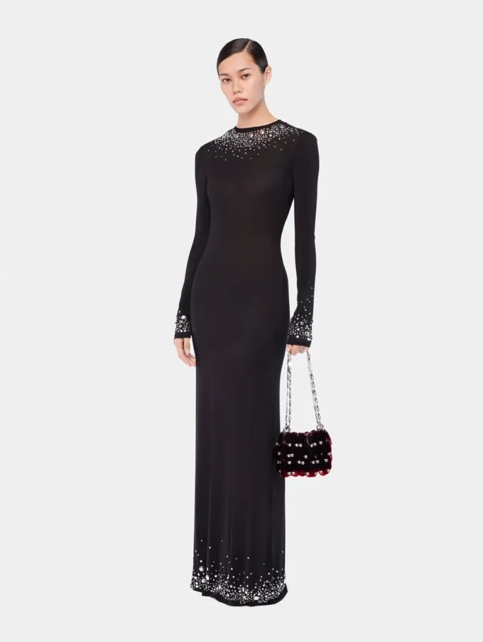 Langes Jerseykleid wie eine zweite Haut
