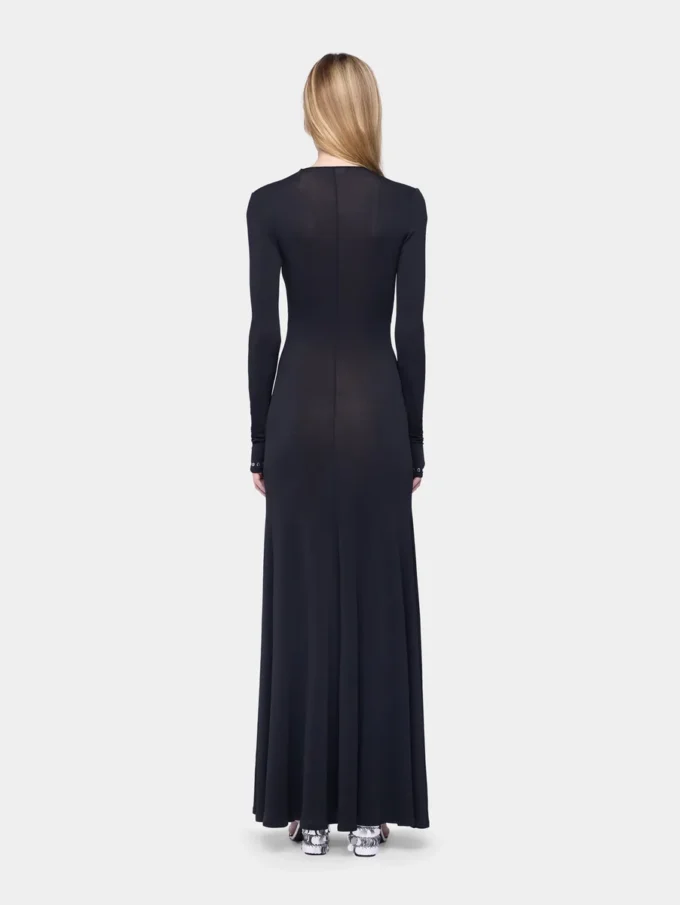 Langes Jerseykleid wie eine zweite Haut
