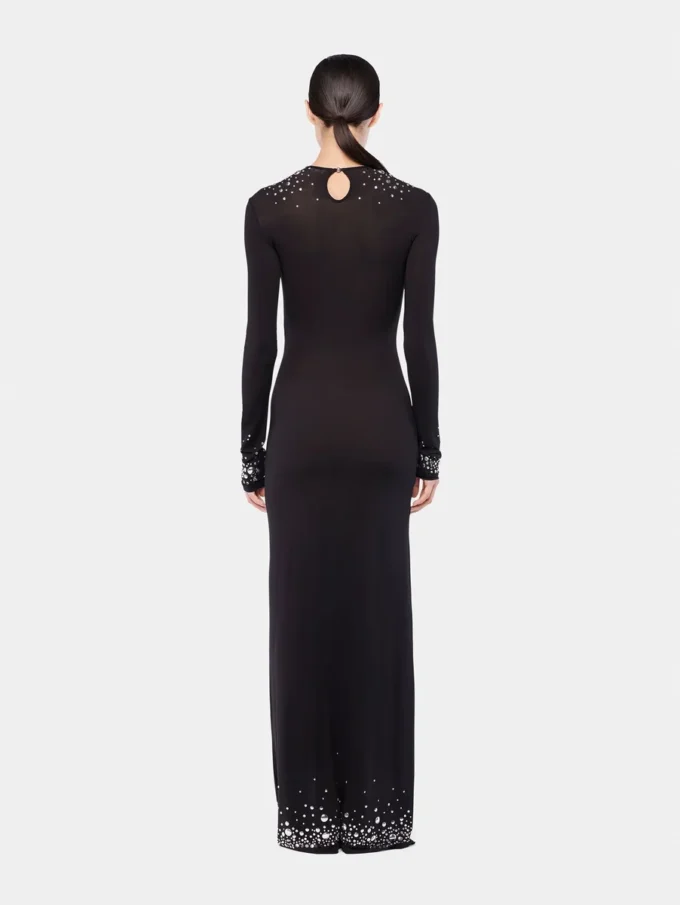 Langes Jerseykleid wie eine zweite Haut