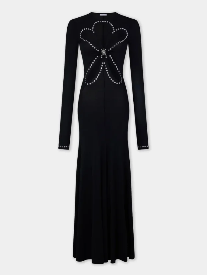Langes Jerseykleid wie eine zweite Haut