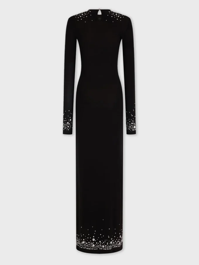 Langes Jerseykleid wie eine zweite Haut