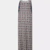 Langes Kleid aus bedrucktem Satin