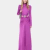 Langes Kleid aus Jersey in Fuchsia