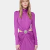 Langes Kleid aus Jersey in Fuchsia