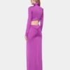 Langes Kleid aus Jersey in Fuchsia