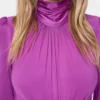 Langes Kleid aus Jersey in Fuchsia