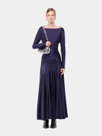 Langes Kleid aus Jersey mit Godet-Details