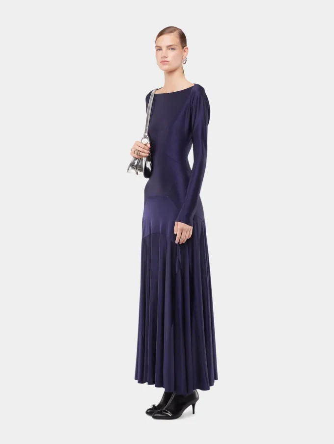 Langes Kleid aus Jersey mit Godet-Details