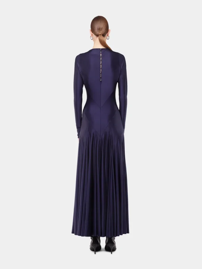 Langes Kleid aus Jersey mit Godet-Details