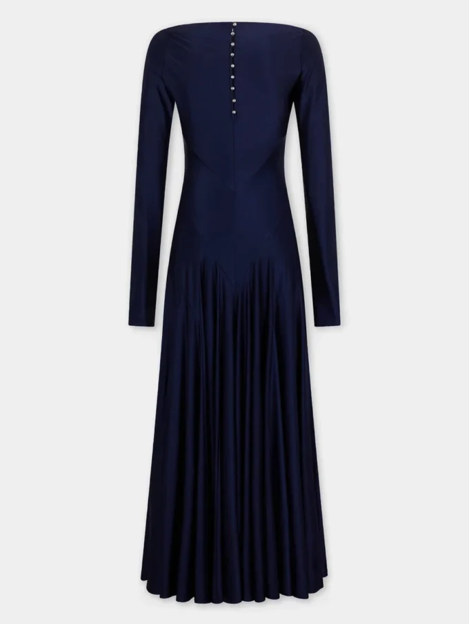 Langes Kleid aus Jersey mit Godet-Details