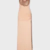 Langes Kleid aus Mesh und Jersey