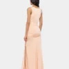 Langes Kleid aus Mesh und Jersey