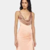 Langes Kleid aus Mesh und Jersey