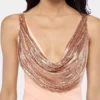 Langes Kleid aus Mesh und Jersey