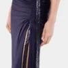 Langes Kleid aus Mesh und Jersey