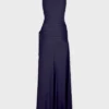 Langes Kleid aus Mesh und Jersey