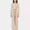 Langes Kleid aus Mesh und Pailletten
