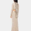 Langes Kleid aus Mesh und Pailletten