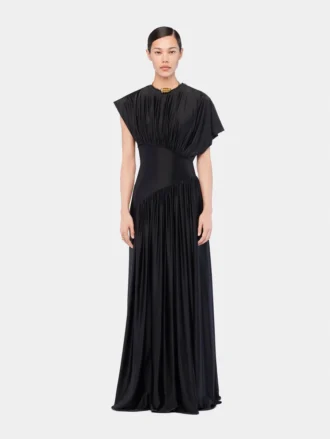 Langes Kleid mit gerafften Details