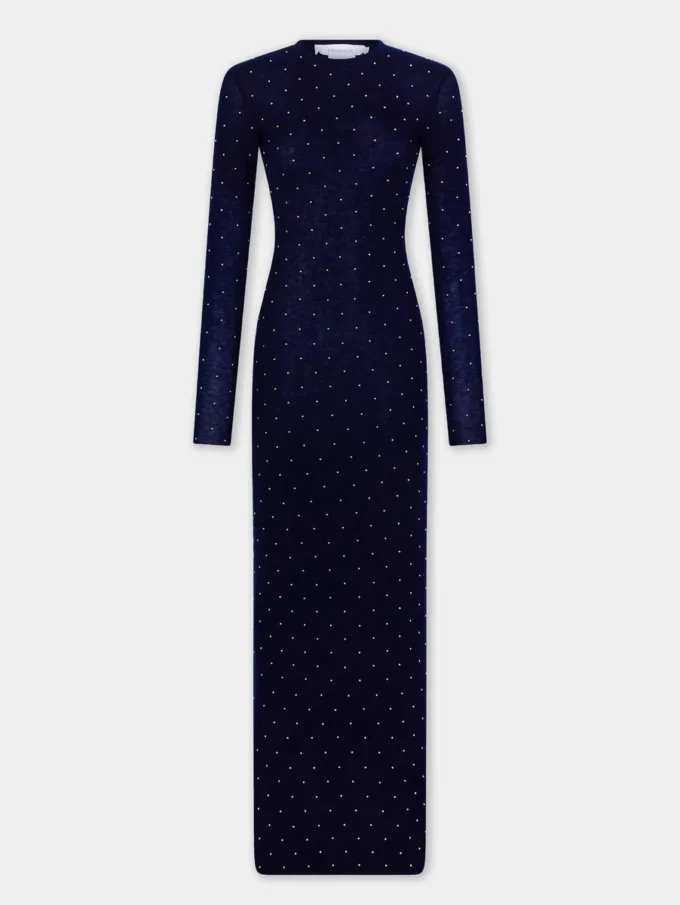 Langes Second-Skin-Kleid aus Wolle