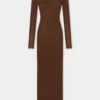 Langes Second-Skin-Kleid aus Wolle