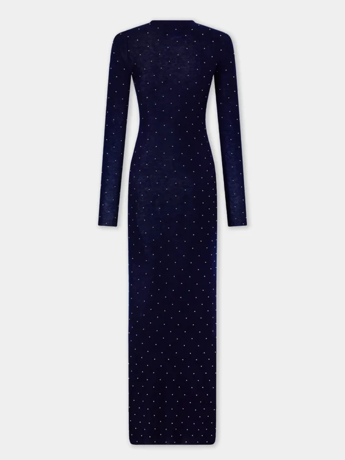 Langes Second-Skin-Kleid aus Wolle