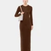 Langes Second-Skin-Kleid aus Wolle