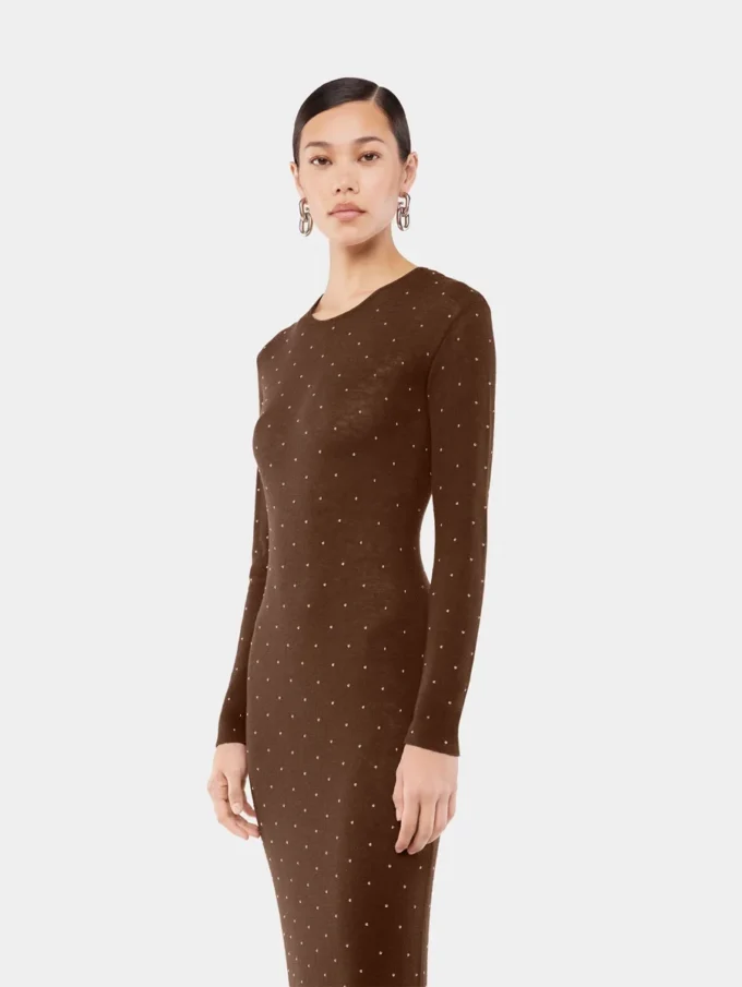Langes Second-Skin-Kleid aus Wolle