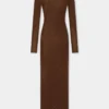 Langes Second-Skin-Kleid aus Wolle