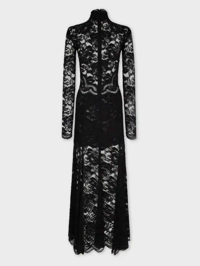 Langes Spitzenkleid mit Cut-Out-Details