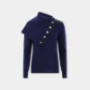 Marineblauer Pullover aus Wolle
