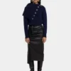 Marineblauer Pullover aus Wolle
