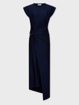 Midi-Jerseykleid mit Piercing-Details