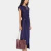 Midi-Jerseykleid mit Piercing-Details
