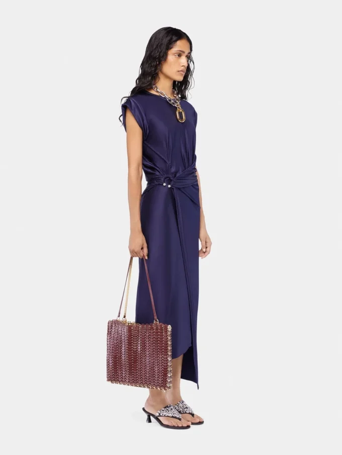 Midi-Jerseykleid mit Piercing-Details