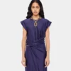 Midi-Jerseykleid mit Piercing-Details