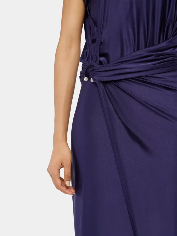 Midi-Jerseykleid mit Piercing-Details