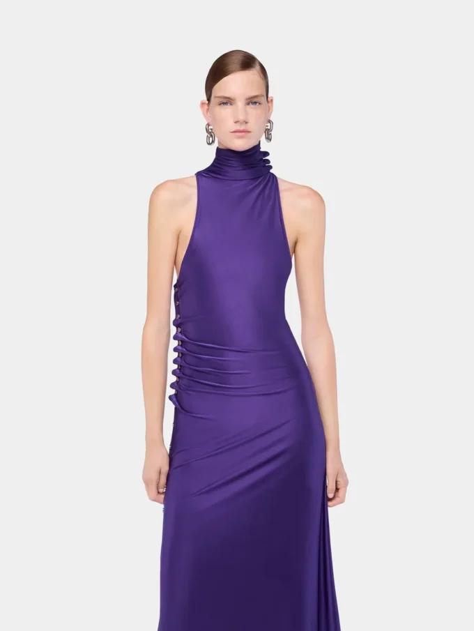 Midi-Kleid aus drapiertem Jersey