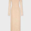 Midi-Kleid aus Spitze mit Paillettenstickereien