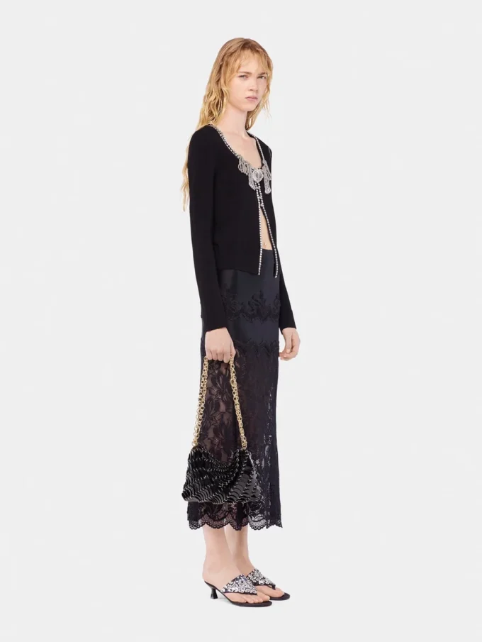 Bestickte Strickjacke