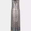 Midikleid aus bedrucktem Mesh